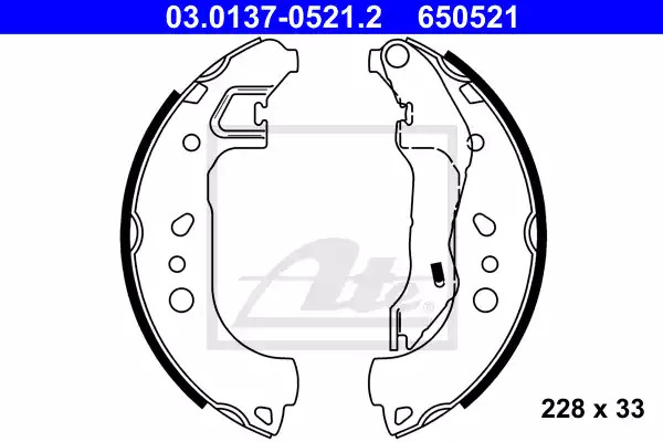 Комлект тормозных накладок ATE 03.0137-0521.2 (650521)