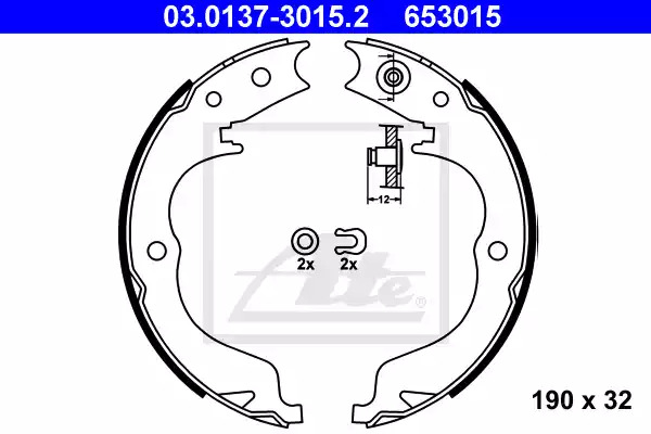 Комлект тормозных накладок ATE 03.0137-3015.2 (653015)