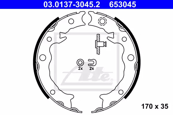 Комлект тормозных накладок ATE 03.0137-3045.2 (653045)