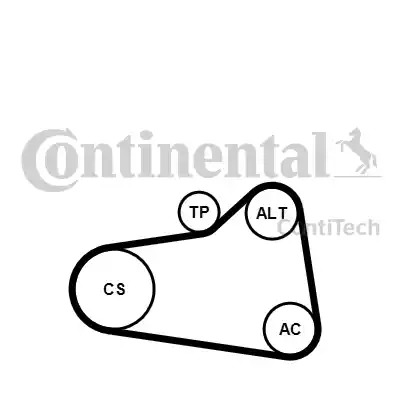 Ременный комплект CONTITECH 6PK905 EXTRA K1 (6PK905)