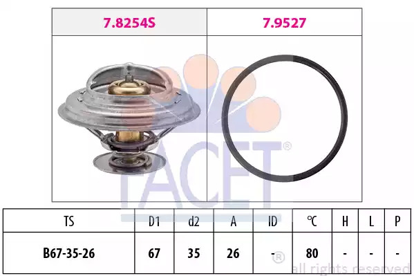 Термостат FACET 7.8254 (EPS 1.880.254, KW 580 254)