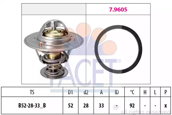 Термостат FACET 7.8928 (EPS 1.880.928, KW 580 928)