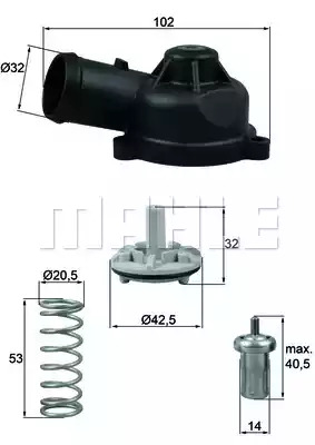 Термостат MAHLE ORIGINAL TI 244 83D (72386580)