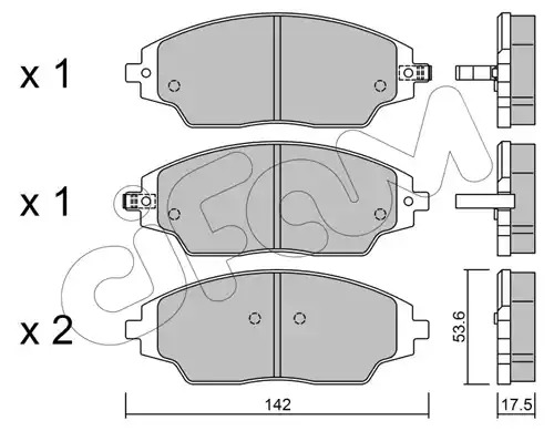 Комплект тормозных колодок CIFAM 822-1008-0 (25722, 25723, 25724)