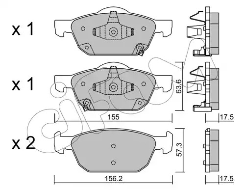 Комплект тормозных колодок CIFAM 822-1009-0 (25806, 25804, 25805)