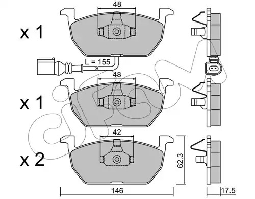 Комплект тормозных колодок CIFAM 822-1028-0 (22035, 22036, 22037)