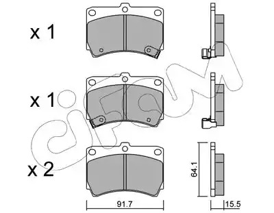 Комплект тормозных колодок CIFAM 822-196-0 (21654, 21655, 21656)