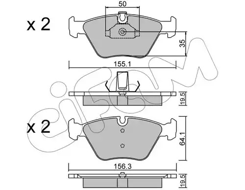 Комплект тормозных колодок CIFAM 822-207-0 (21990, 21676, 21677)