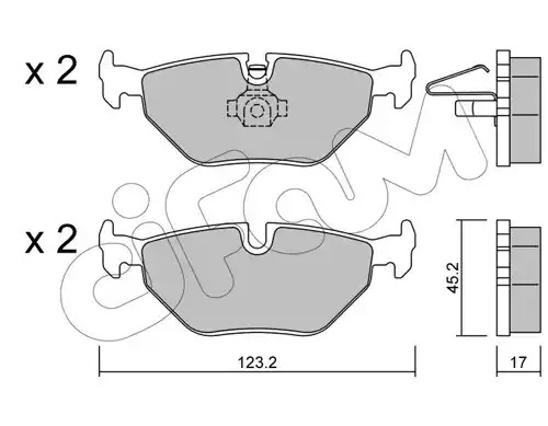 Комплект тормозных колодок CIFAM 822-261-0 (21934, 21935)