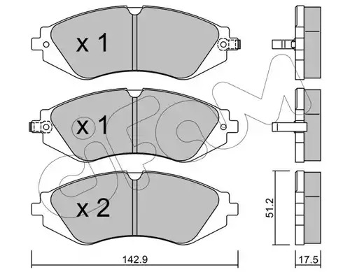 Комплект тормозных колодок CIFAM 822-294-0 (23234, 23235, 23236)