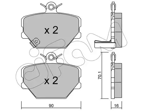 Комплект тормозных колодок CIFAM 822-341-0 (21999, 23002)