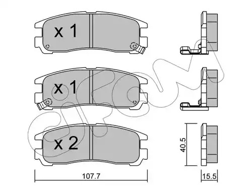 Комплект тормозных колодок CIFAM 822-398-0 (21707, 21708, 21706)