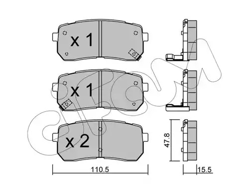 Комплект тормозных колодок CIFAM 822-786-0 (24686, 24599, 24600)