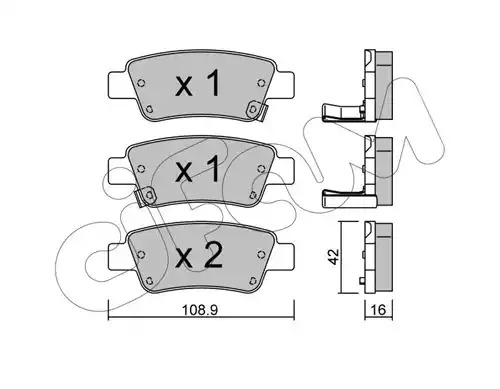 Комплект тормозных колодок CIFAM 822-790-0 (24637, 24636, 24635)
