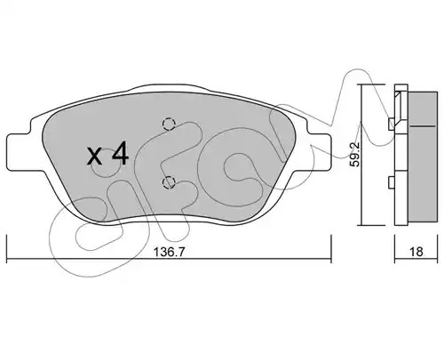Комплект тормозных колодок CIFAM 822-852-0 (24883)