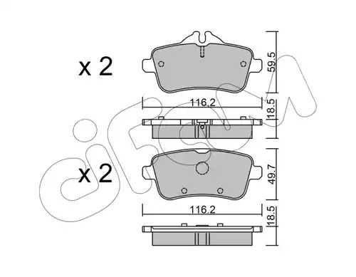 Комплект тормозных колодок CIFAM 822-968-0 (25215, 25216)