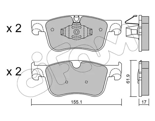 Комплект тормозных колодок CIFAM 822-984-0 (25836, 25837)
