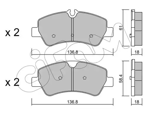 Комплект тормозных колодок CIFAM 822-991-0 (25603, 25604)