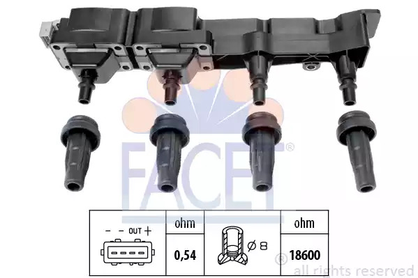 Катушка зажигания FACET 9.6307 (EPS 1.970.407, KW 470 407)