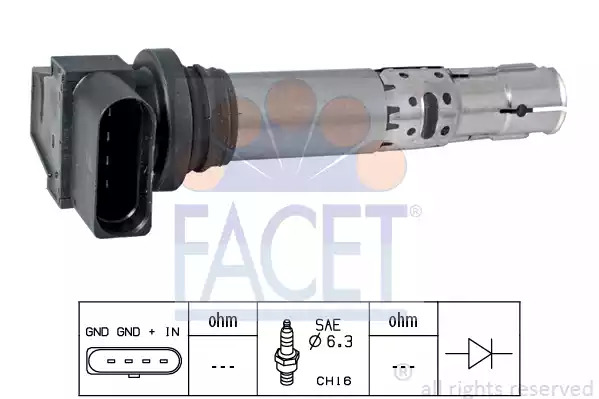 Катушка зажигания FACET 9.6374 (EPS 1.970.474, KW 470 474)