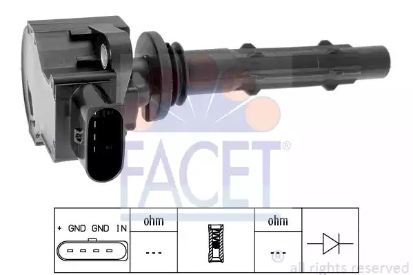 Катушка зажигания FACET 9.6387 (EPS 1.970.487, KW 470 487)