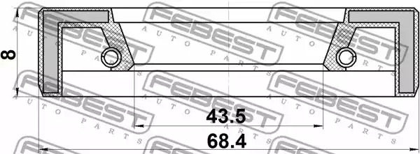 Уплотняющее кольцо FEBEST 95FAY-45680708X