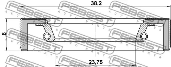 Уплотняющее кольцо FEBEST 95FBY-26380808X