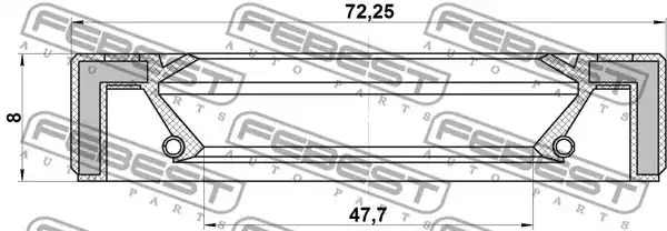 Уплотняющее кольцо FEBEST 95GAS-49720808X