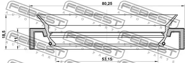 Уплотняющее кольцо FEBEST 95HAS-55801118C