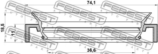 Уплотняющее кольцо FEBEST 95HAY-38741118C