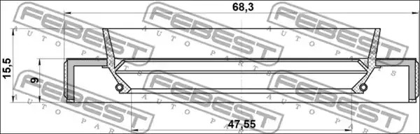 Уплотняющее кольцо FEBEST 95HBY-49680915L