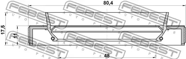 Уплотняющее кольцо FEBEST 95HBY-50801117L