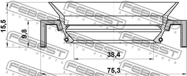 Уплотняющее кольцо FEBEST 95HCY-40751016C