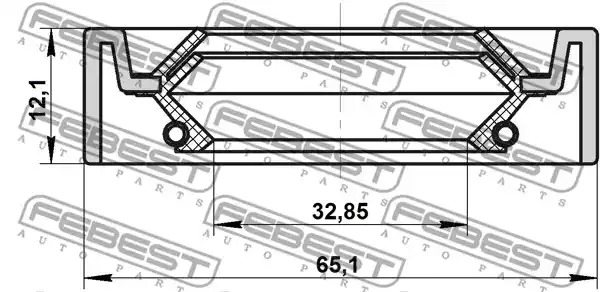 Уплотняющее кольцо FEBEST 95IDS-34651212X