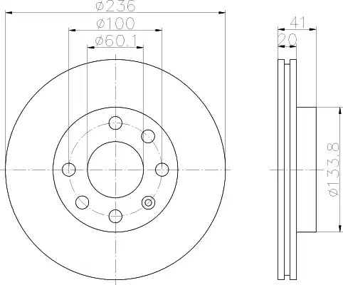 Тормозной диск HELLA PAGID 8DD 355 100-821 (52413PRO)