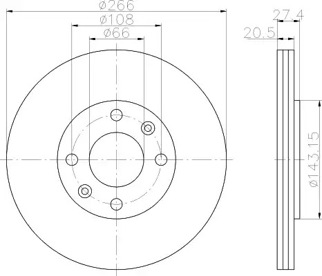 Тормозной диск HELLA PAGID 8DD 355 102-051 (52511PRO)