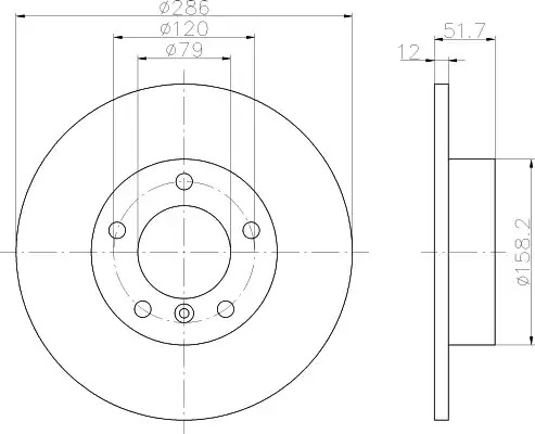 Тормозной диск TEXTAR 92055503 (98200 0555 0 1 PRO)