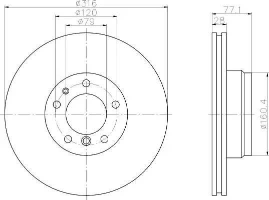 Тормозной диск HELLA PAGID 8DD 355 127-161 (50429PRO_HC)