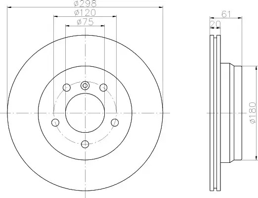 Тормозной диск HELLA PAGID 8DD 355 104-611 (50441PRO)