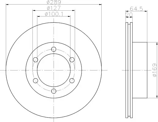 Тормозной диск HELLA PAGID 8DD 355 104-761 (53621)