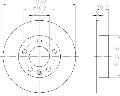 Тормозной диск HELLA PAGID 8DD 355 105-411 (53955PRO)