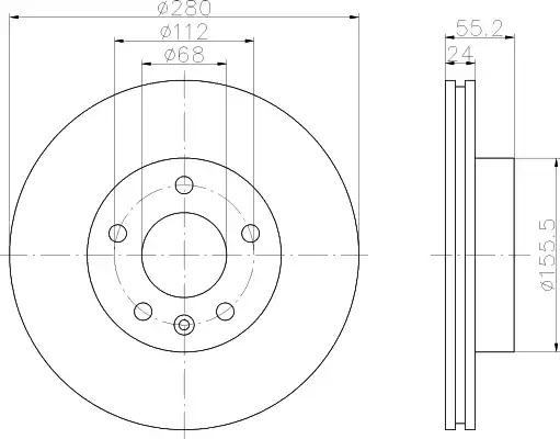 Тормозной диск HELLA PAGID 8DD 355 105-591 (53958PRO)