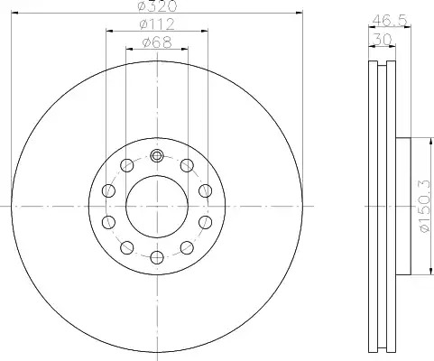 Тормозной диск HELLA PAGID 8DD 355 107-631 (50316PRO)