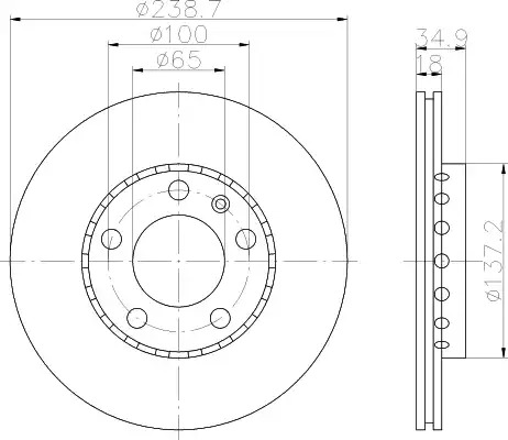 Тормозной диск TEXTAR 92106803 (98200 1068 0 1 PRO)