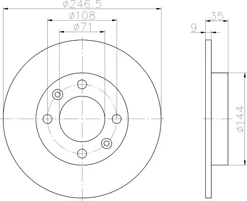 Тормозной диск HELLA PAGID 8DD 355 108-391 (50366PRO)