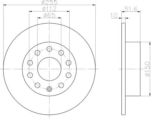 Тормозной диск HELLA PAGID 8DD 355 109-601 (54209PRO)