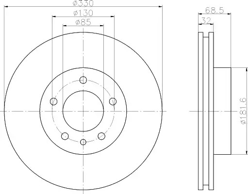 Тормозной диск HELLA PAGID 8DD 355 109-741 (54216PRO)