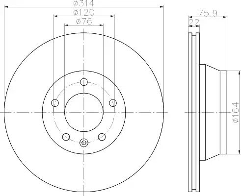 Тормозной диск HELLA PAGID 8DD 355 109-801 (54219PRO)