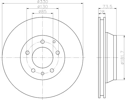 Тормозной диск HELLA PAGID 8DD 355 109-821 (54220PRO)