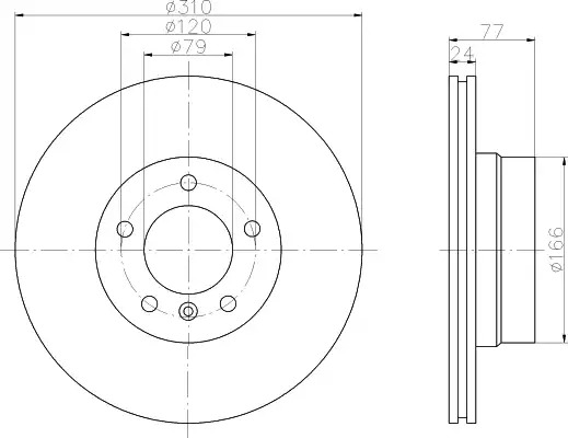 Тормозной диск HELLA PAGID 8DD 355 109-901 (54225PRO)